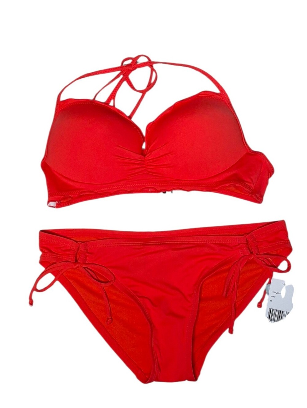 Hobie Womens Underwire Halter Hipster Bikini Top & Adjustable Bottoms M NWT